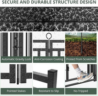 Dog Fence Outdoor Indoor, 32" Inch Height 48 Panels Dog Playpen for Large/Medium/Small Dogs Metal Dog Pen for Yard Camping and RV | Black-Silver