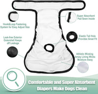 wegreeco Washable Reusable Premium Female Dog Diapers - Small / Black - image 4