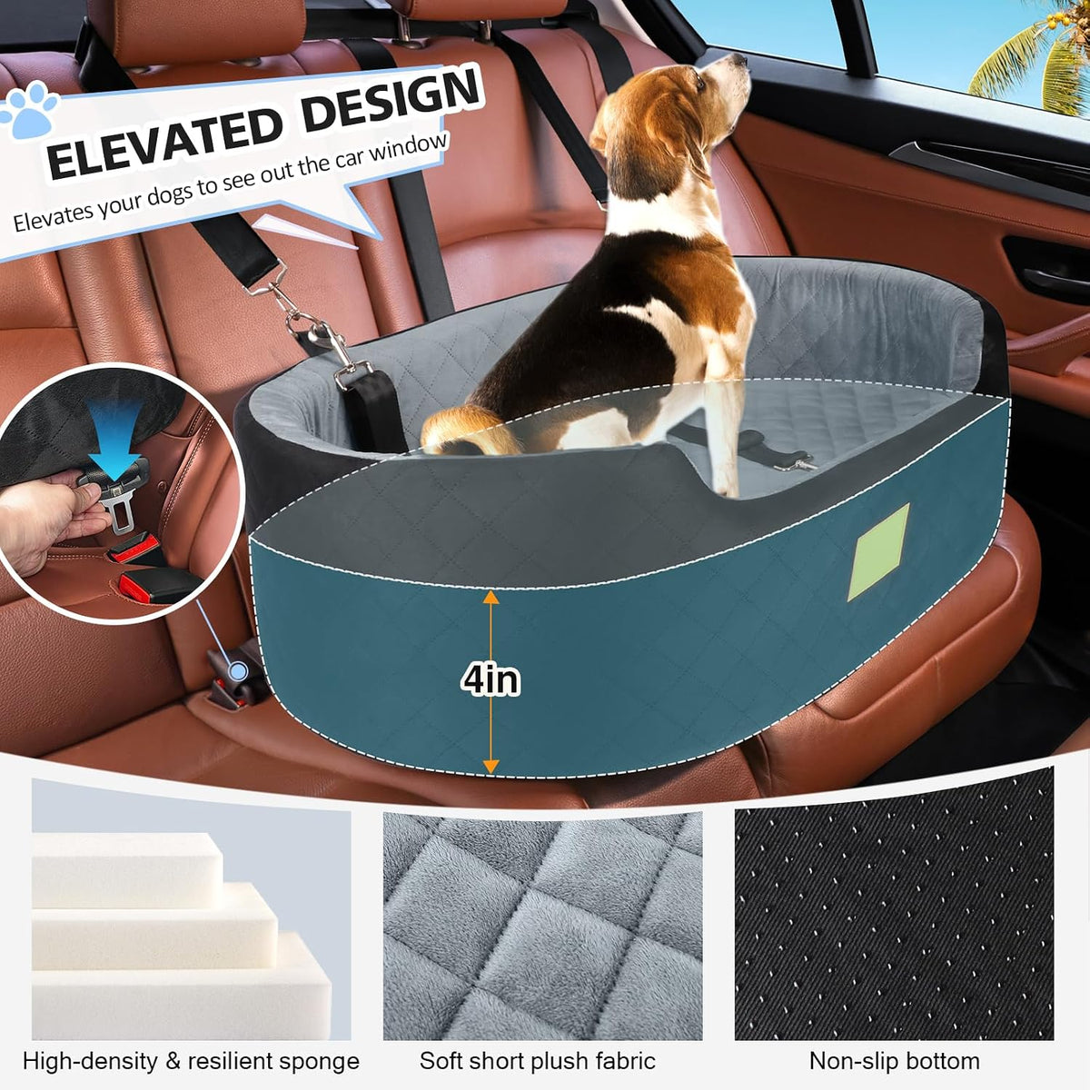 Dog Car Seat for Medium Dogs Up to 50 lbs - Black/Gray - image 3