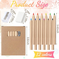 Sinload 24 sets of mini colored pencils with 12 colors, sharpener and eraser - view 2