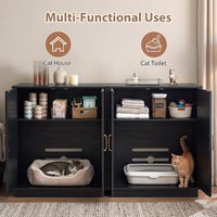 Gitelsnour 30.9'' Litter Box Enclosure Furniture, Hidden Storage - 27.6'' L x 17.7'' W x 31.3'' H / Black - image 2