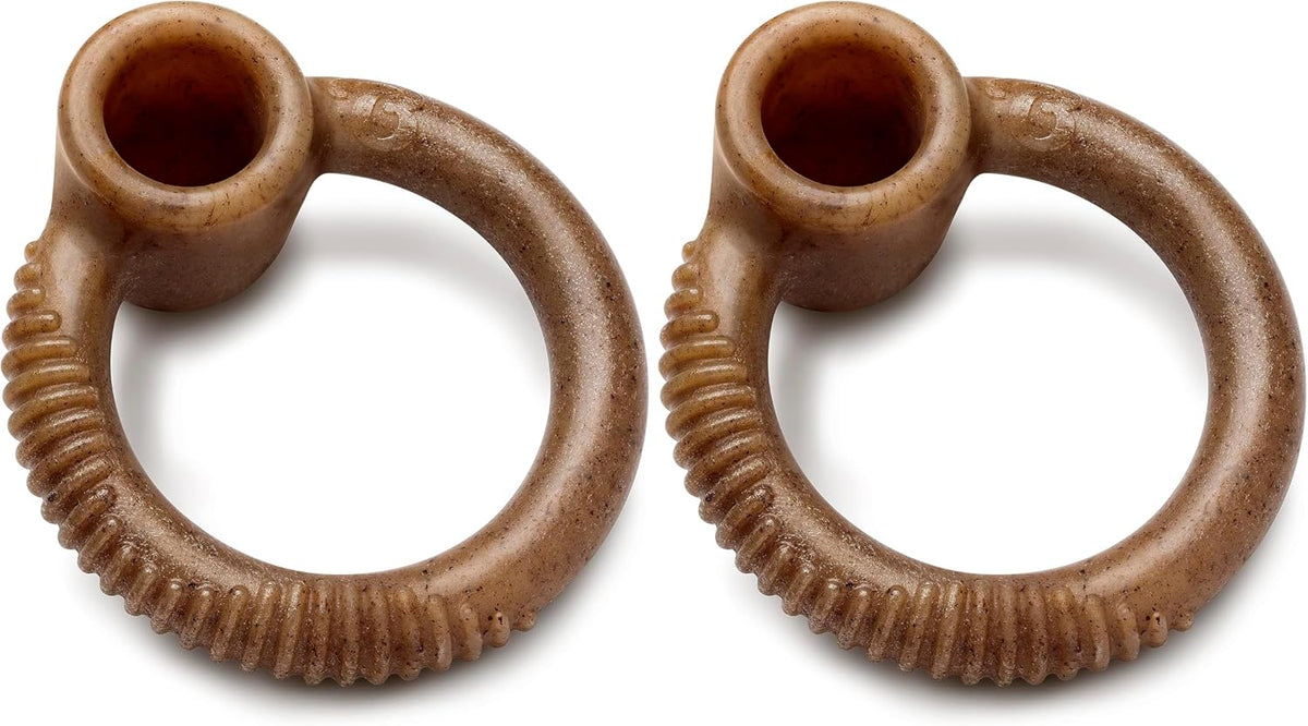 Benebone Fishbone Durable Dog Chew Toy for Aggressive Chewers - REAL Bacon / Ring / Small (Pack of 2)