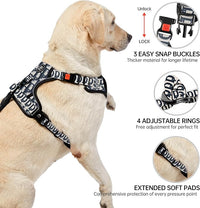 NESTROAD No Pull Dog Harness,Adjustable Oxford Dog Vest Harness with Leash,Reflective No-Choke Pet Harness with Easy Control Soft Handle for Large Dogs(Large,Vintage Blue)