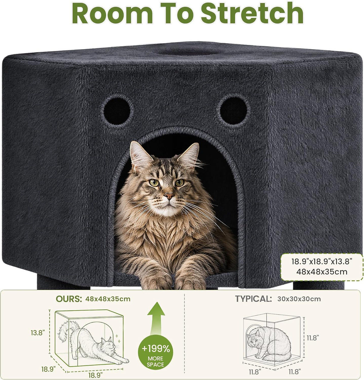 Cat Tree Tower for Indoor Large Adult Cats - Dark Grey - image 3