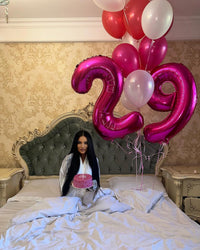 Navy Blue 1 Balloon, Number Balloon 40 Inch - Hot Pink / Number 19 - image 2