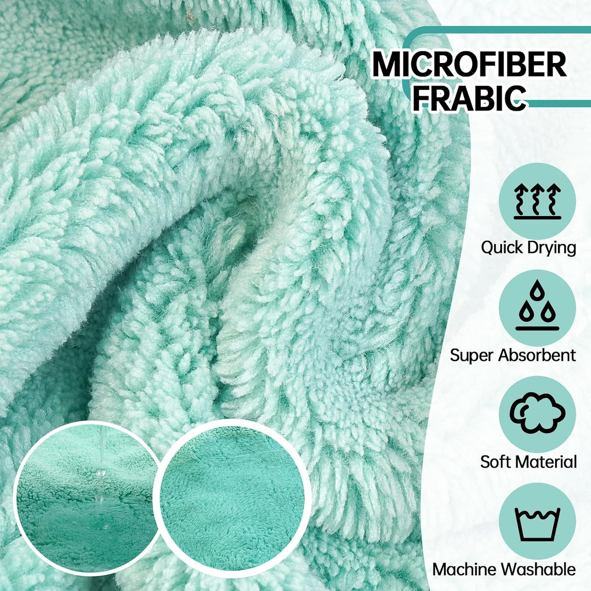 Dog Bathrobe, Fast Drying Coat - Large / Green - image 2