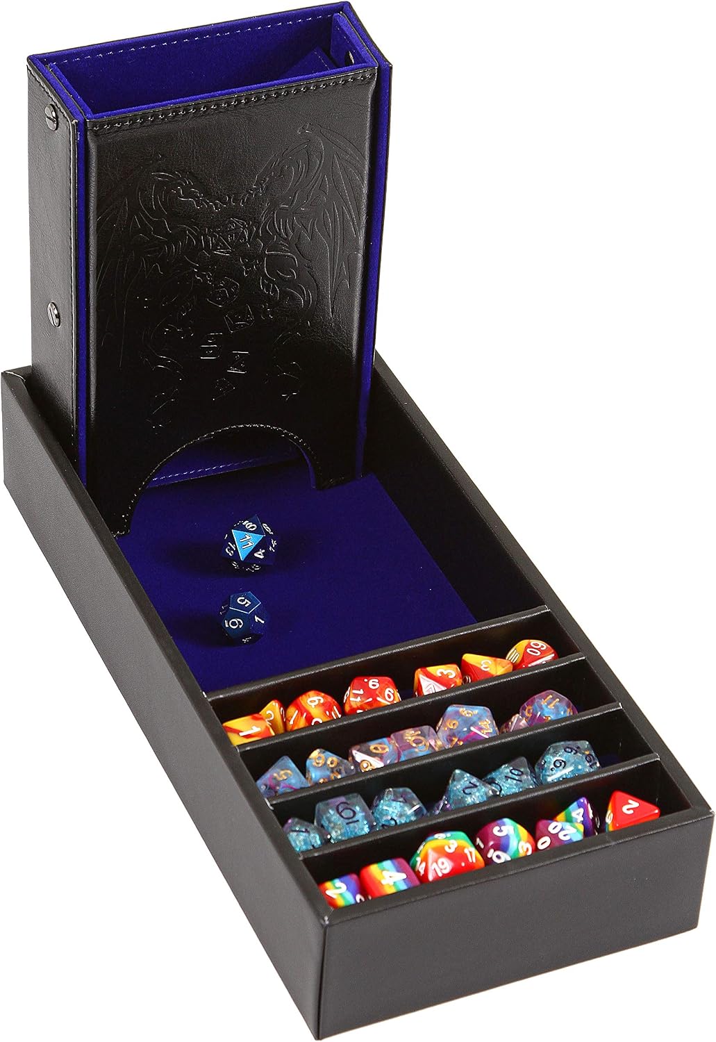 Forged Dice Co. Citadel Dice Tray and Tower, Storage Box - Blue