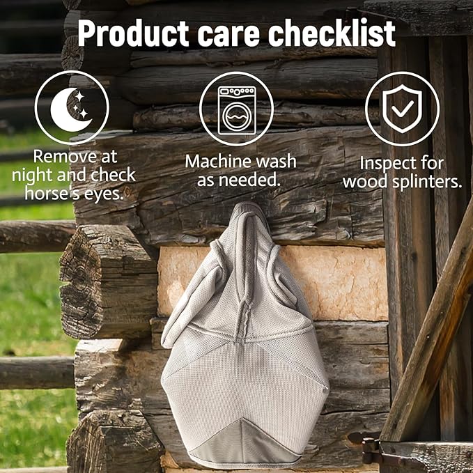 Horse Fly Mask, Adjustable Fly Masks for Horses with Ears, UV Protection from Insect Pests Comfort Mesh Without Nose Average Size Horses Accessories(Extra Small)