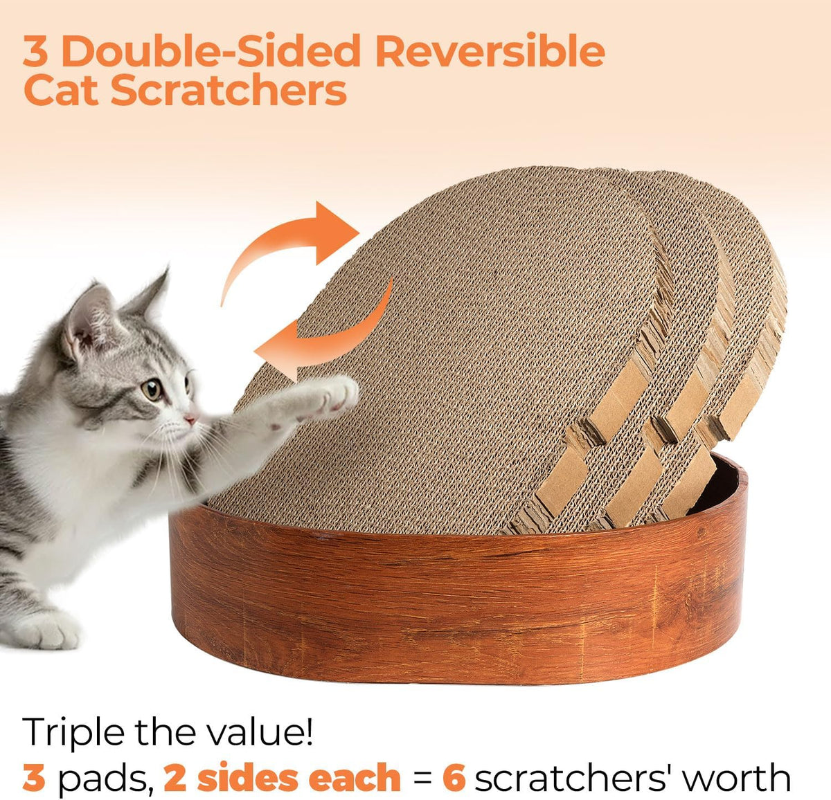 ComSaf Cat Scratcher Bed 17 x 13 in - 3 Pcs Board with Box - image 4