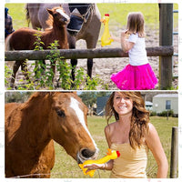 Hungdao 1 Pcs Horse Toys Latex Squeaky Squeeze Chicken Squeak Turkey Balls for Play Fake Screaming Chicken Toys for Horses Soccer Ball for Reduce Separation Anxiety Noise Maker (Yellow)