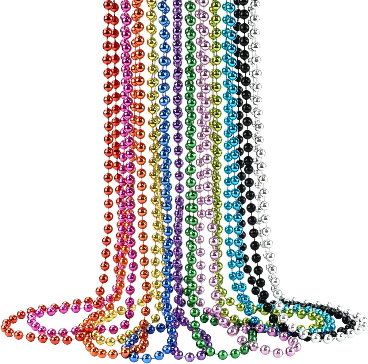 ZZYFGH 12 PCS Bead Necklace, 33'' Mardi Gras Beaded Necklaces – Fun for Kids & Family - Colorful