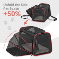 Petsfit Medium Expandable Cat Carrier for Air Travel - 18.9"L x 12.2"W x 12.2"H / Black - image 4