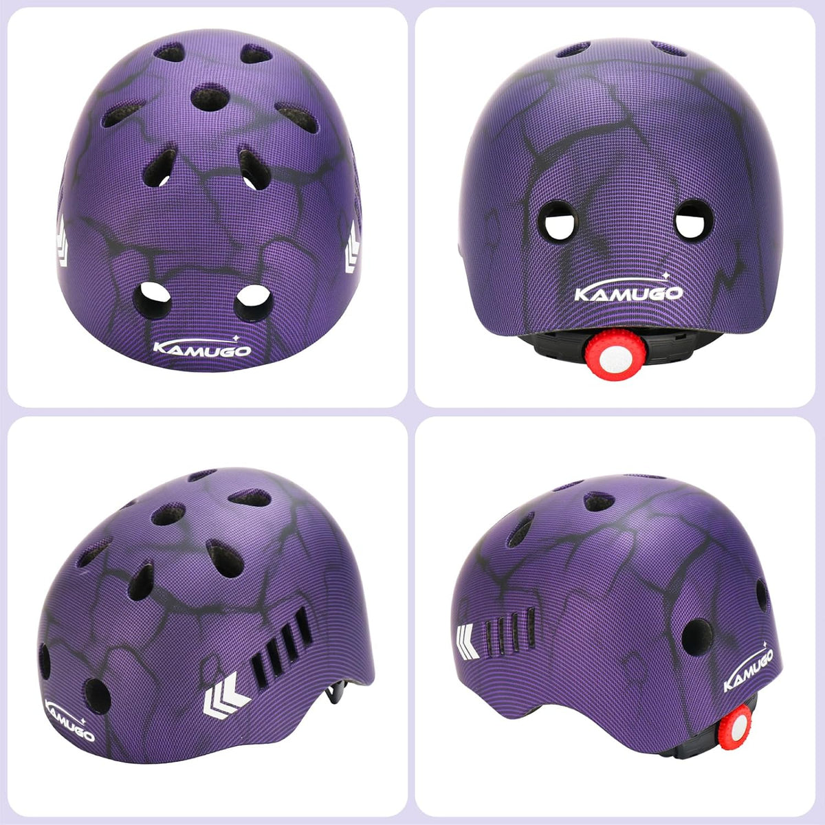 KAMUGO Kids Bike Helmet Set - Purple Carbon Fiber - image 2
