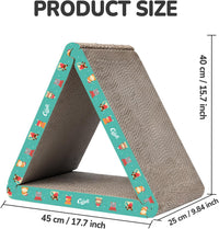 Cat Scratcher Cat Scratching Board, Foldable, Triangle - Green - image 2
