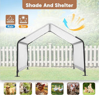 Dog Shade Shelter Outdoor 4'x4'x3' Tent for Large Medium Dogs, Outside Sun Rain Canopy Pet House for Cats Pigs Livestock with Waterproof Roof Ground Nails,Grey