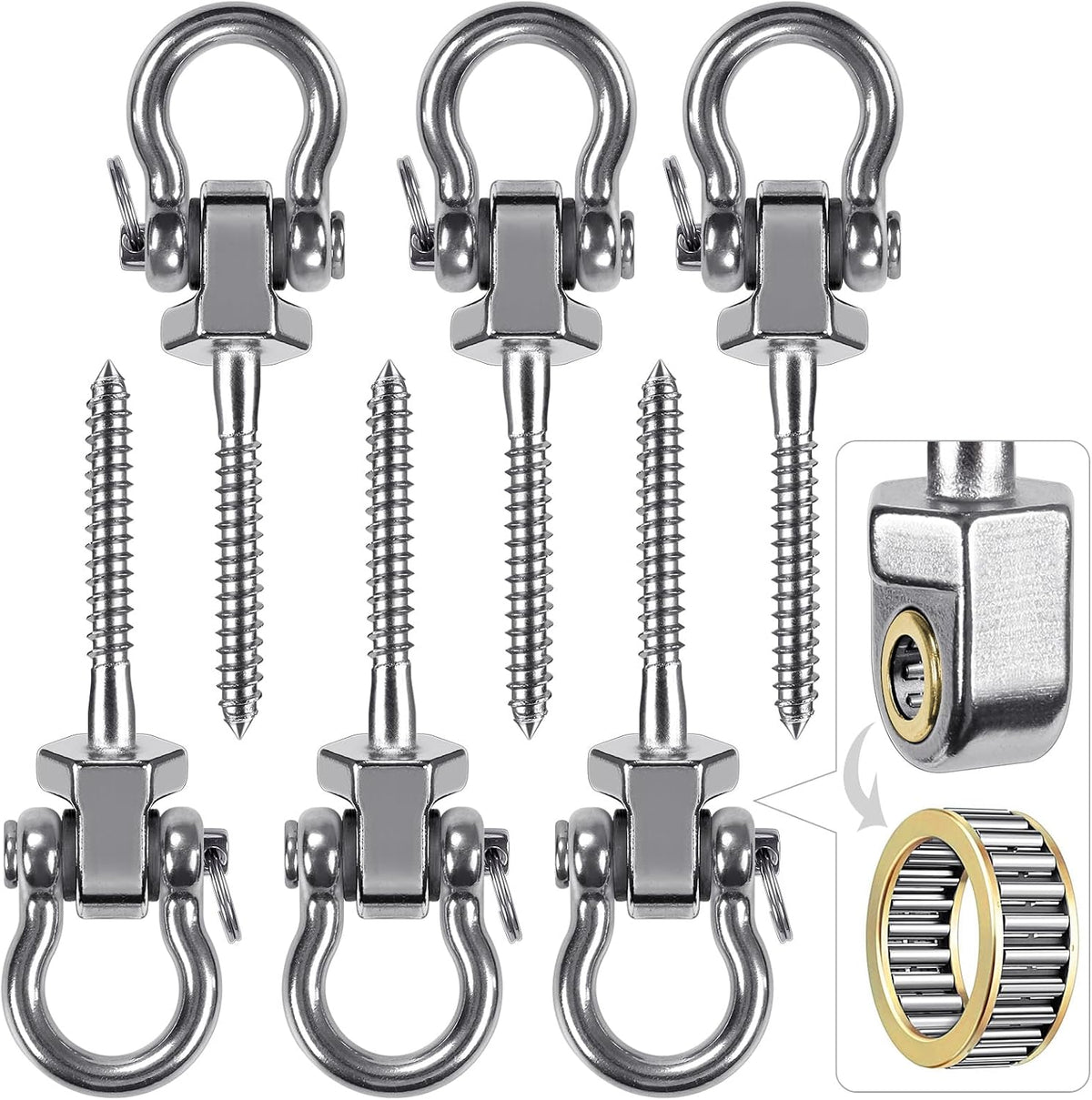 BeneLabel heavy duty stainless steel swing hangers with bearings, set of 2 - view 6