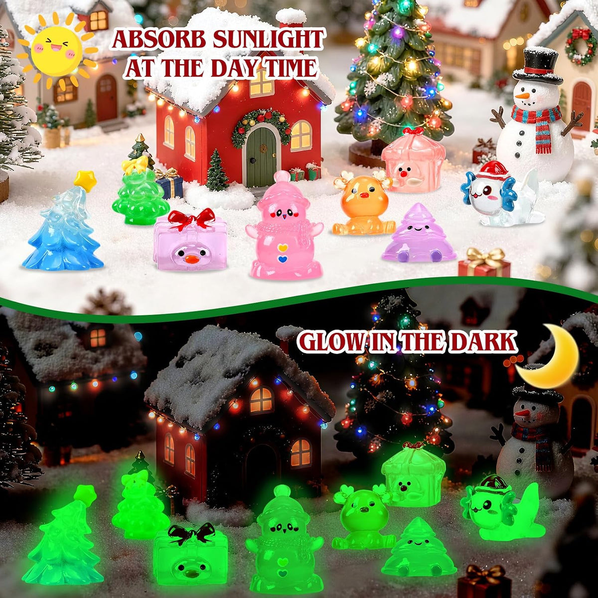 44Pcs Halloween Mini Ghost Figurines 44 Styles Luminous Resin - Multicolor - image 4