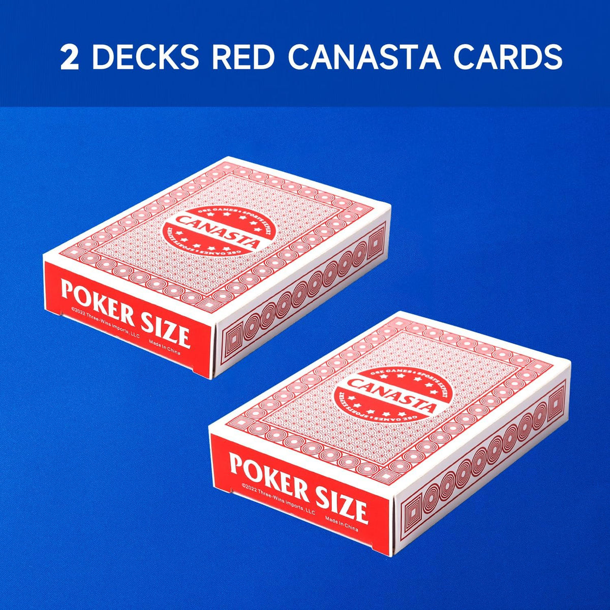 GSE canasta cards, 6-deck blue set with printed point values - view 16
