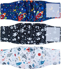 Pet Soft Dog Belly Band, Washable Dogs Belly Bands for Male Dogs - Space / Large (14''-18'')