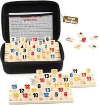 Rummy Cube 6 Player Edition with 6 Wooden Racks/Trays - 4 Players