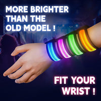KIRALUMI 8 Pack LED Light Up Bracelets, 3 Modes - Black - 8 PCS - image 3