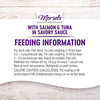 Wellness Healthly Indulgence Morsels Adult Wet Cat Food, Natural, Protein-Rich, Grain Free, 3 Ounce Pouch, 24 Pack, (Salmon & Tuna)