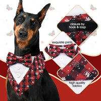 Dog Tuxedo for Small Dogs Valentines Bandana with Bowtie Wedding Tux – Essentials for Dogs - Christmas snowflake / Large - image 3