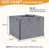 DONORO Dog Crate Cover 24 Inch Waterproof Pet Kennel Cover 600D Heavy - 24.0"L x 18.0"W x 20.0"H / Grey - image 3