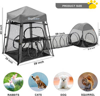 Catio outdoor cat enclosure with tower tent, tunnel and playpen - view 2
