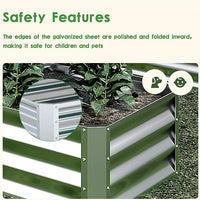 EKX 8x2x2FT Galvanized Raised Garden Bed, Raised Garden Bed Kit-Metal Planter Box Outdoor,Planting for Vegetables, Fruits,Herbs, Flowers-Slive