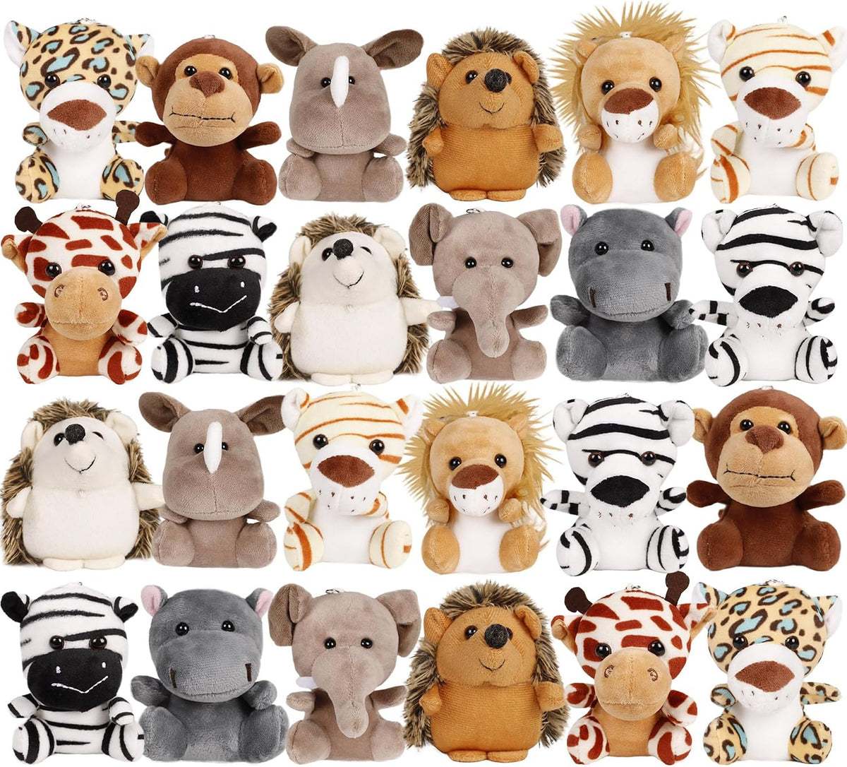 12 Pack Small Stuffed Animals Bulk - Sitting 24 pcs