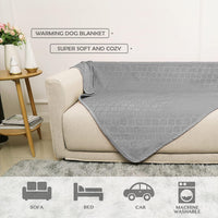 Waterproof Dog Blanket, Soft Reversible Throw for Couch & Bed Protection – Essentials for Dogs - Light Grey+grey / 30x70 Inch (Pack of 1) - image 2