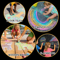 180PCS Sidewalk Chalks Set in 20 Colors, Non-Toxic - 100 - image 4