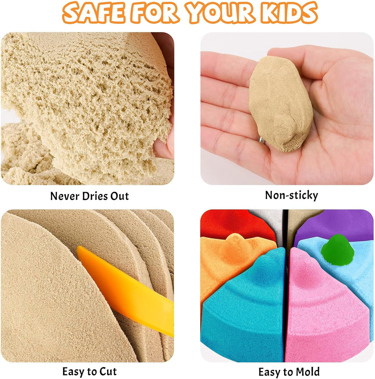 NiToy FlexiSand 11lbs Toy Sand 5 Colors Self-Sticking Non-Toxic - Original Color - image 2