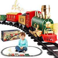 Electric Train Set for Kids Ages 4-8 - Gold Red Green