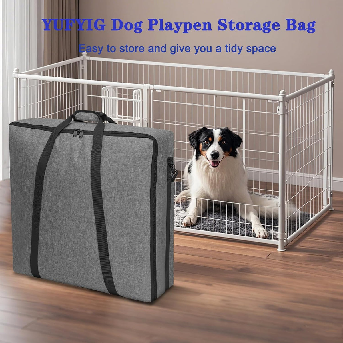 24" Dog Fence Storage Bag for Camping & RV Trips Comfortable Carry – Essentials for Dogs - Grey / 33"×7"×28" - image 3