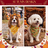 Preboun 100 Pcs Fall Paw Print Dog Bandanas Bulk - Fall Paw Print / 19.7 x 13.8 x 13.8 Inch - image 2