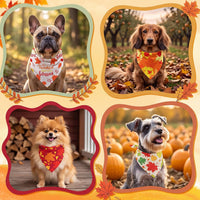 Preboun 100 Pcs Fall Paw Print Dog Bandanas Bulk - Fall / 19.7 x 13.8 x 13.8 Inch - image 4