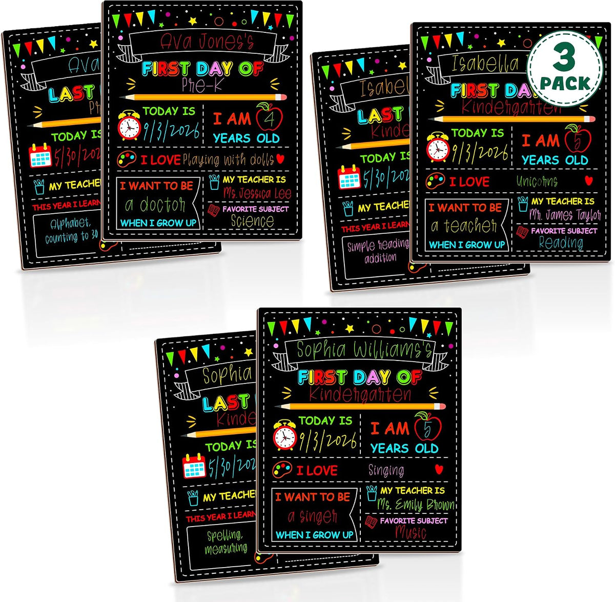 Double-Sided First Day of School Board - 3