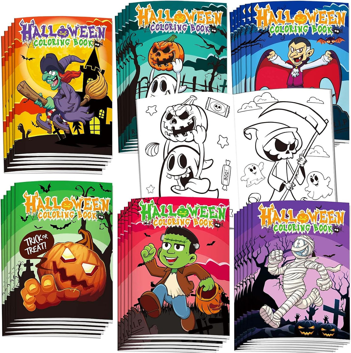 Omgouue 36 pack Halloween coloring books for kids with ghosts and pumpkins - view 2