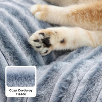 Bedsure ComfyFleece Shown on TV Fluffy Cute Cat Couch for Pets - 30x20x10" / Blue Indigo - image 4