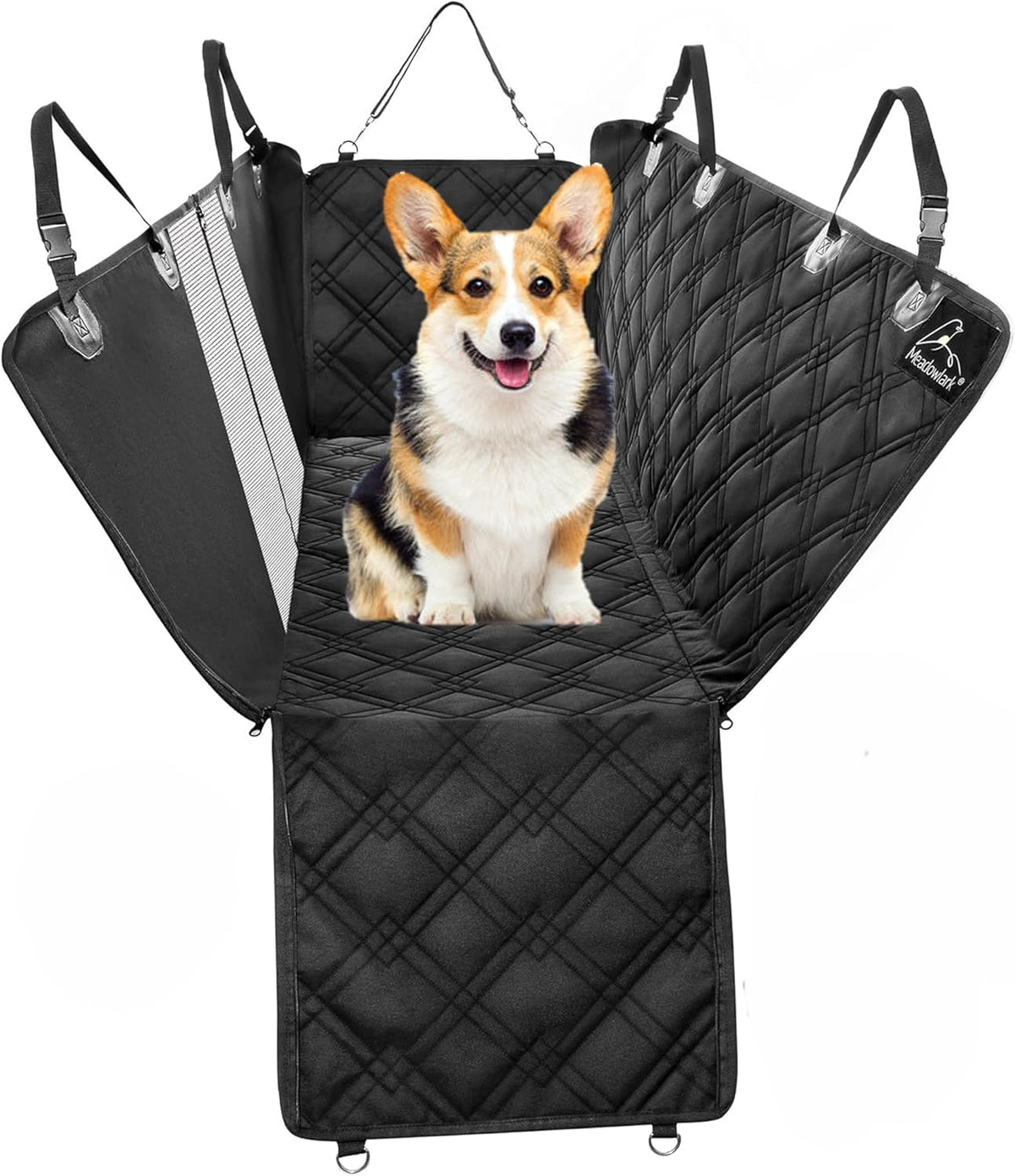 Dog Car Seat Cover, Heavy Duty Hammock - XL / Black Mesh