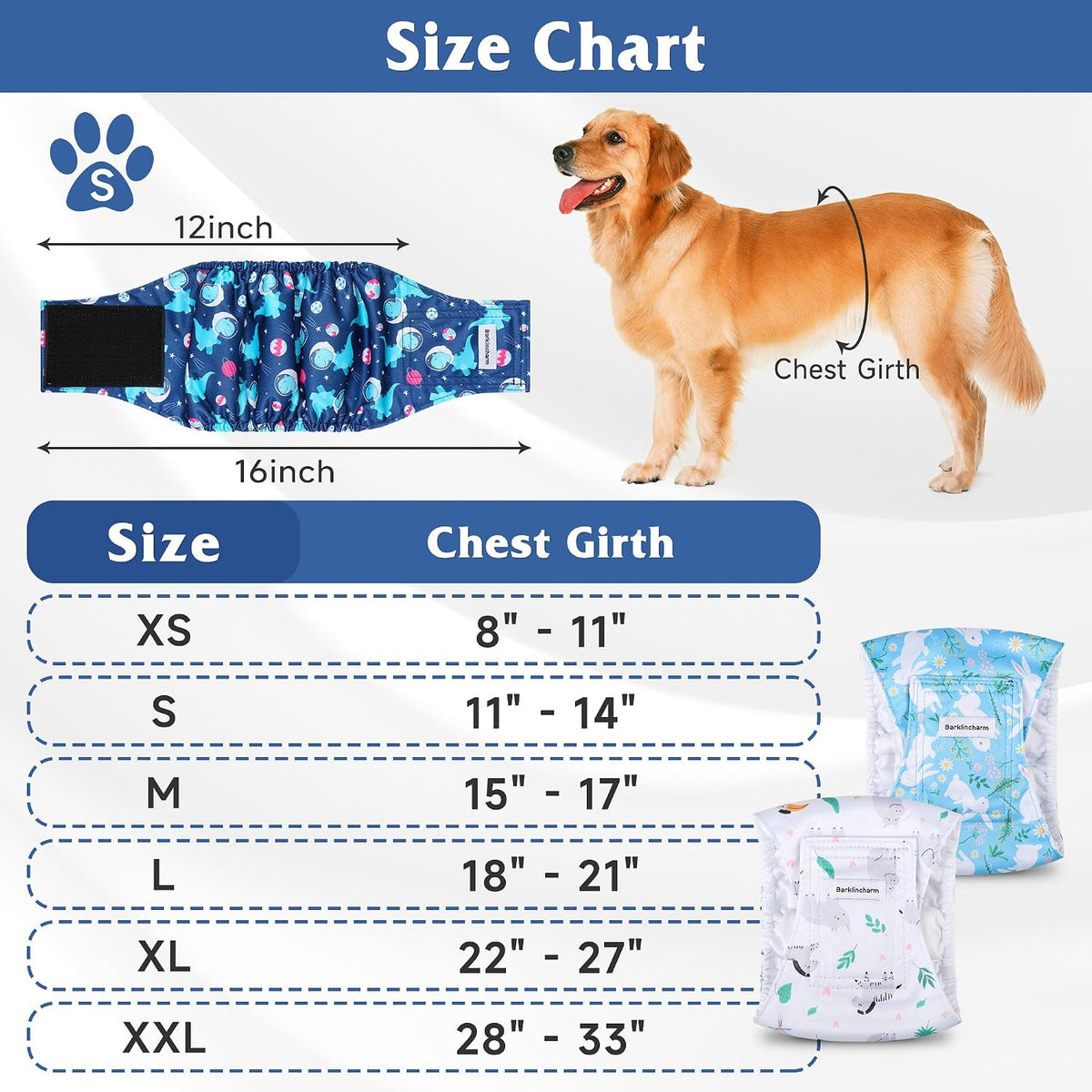 5 Pack Dog Diapers Male, High Absorbing Dog Wraps - X-Large / Animal - image 3