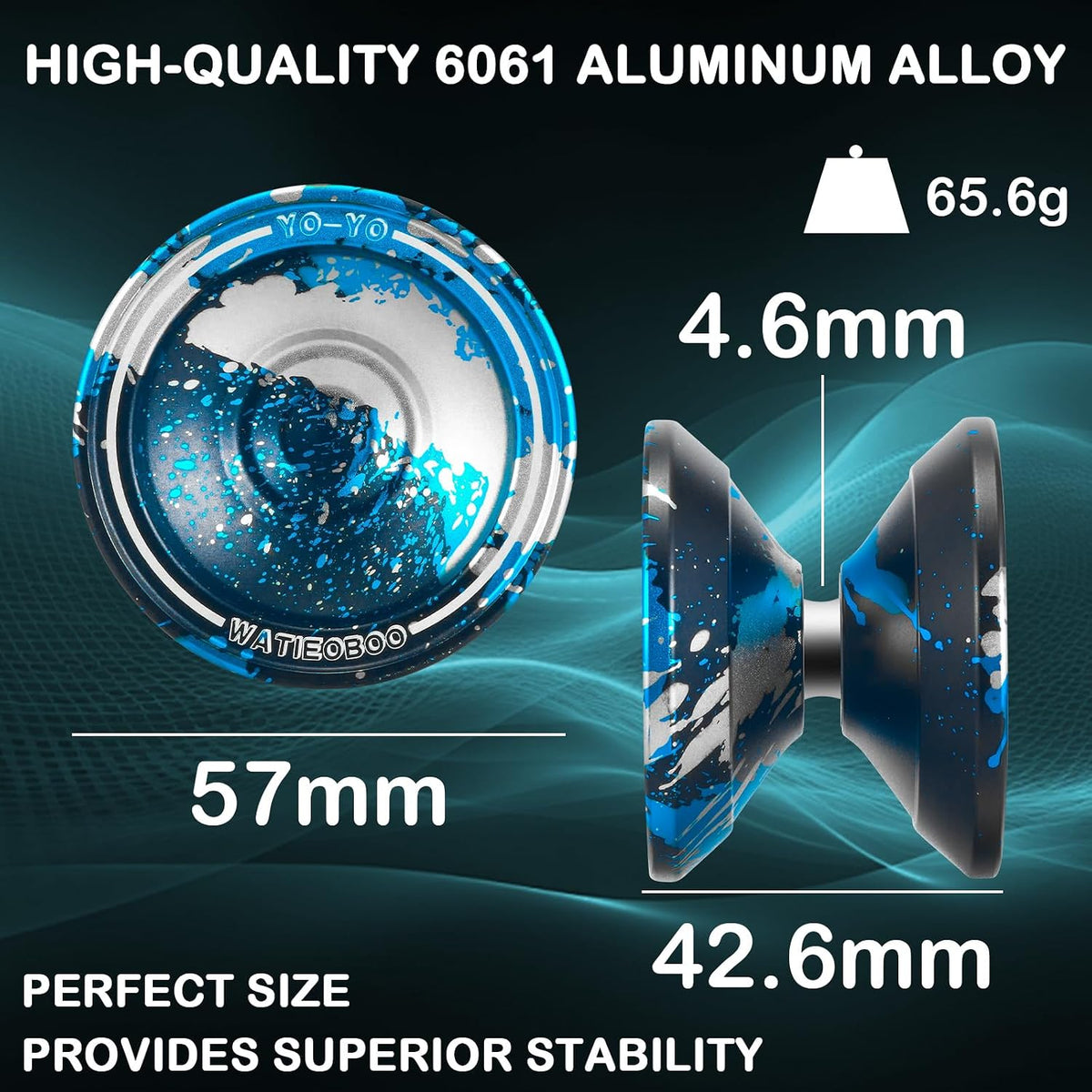 W07 yoyo Professional Metal Trick Yoyo Responsive & Unresponsive – Fun for Kids & Family - 7-Blue Silver Black - image 3
