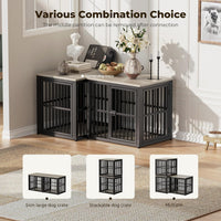 Lyromix 48'' XXL Dog Crate Furniture with 3 Doors for Large Dogs – Essentials for Dogs - Ancient gray / 26.9"L x 20.9"W x 24.0"H - image 2