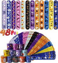 FOIMAS 48pcs Halloween Slap Bracelets - Halloween