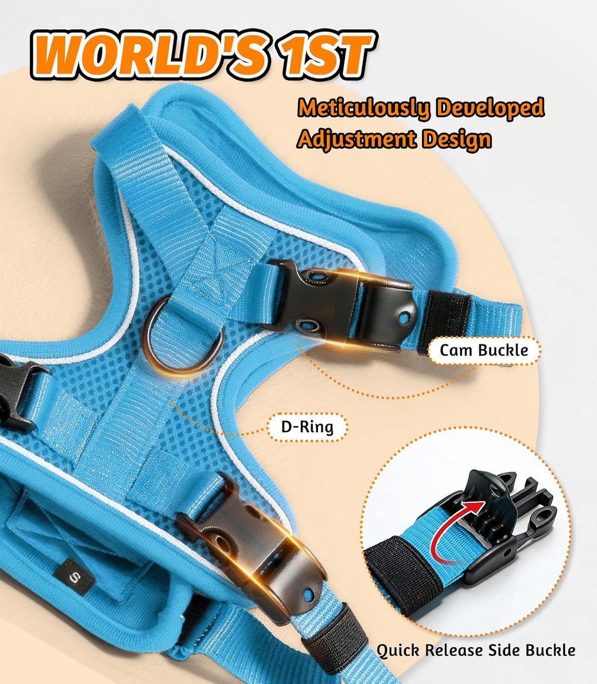 Cat Harness and Leash for Walking - Sky Blue / M (13-18lb) - image 2