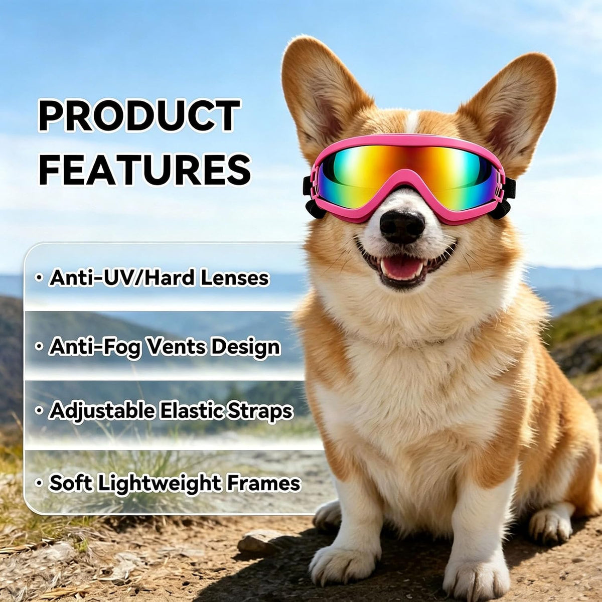 Dog Goggles for Small Breeds - Medium / Pink - image 4