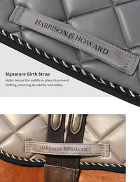 Harrison Howard Dressage Saddle Pad High-Performance Leather Saddle Pad for Horse Riding with Excellent Shock Absorption