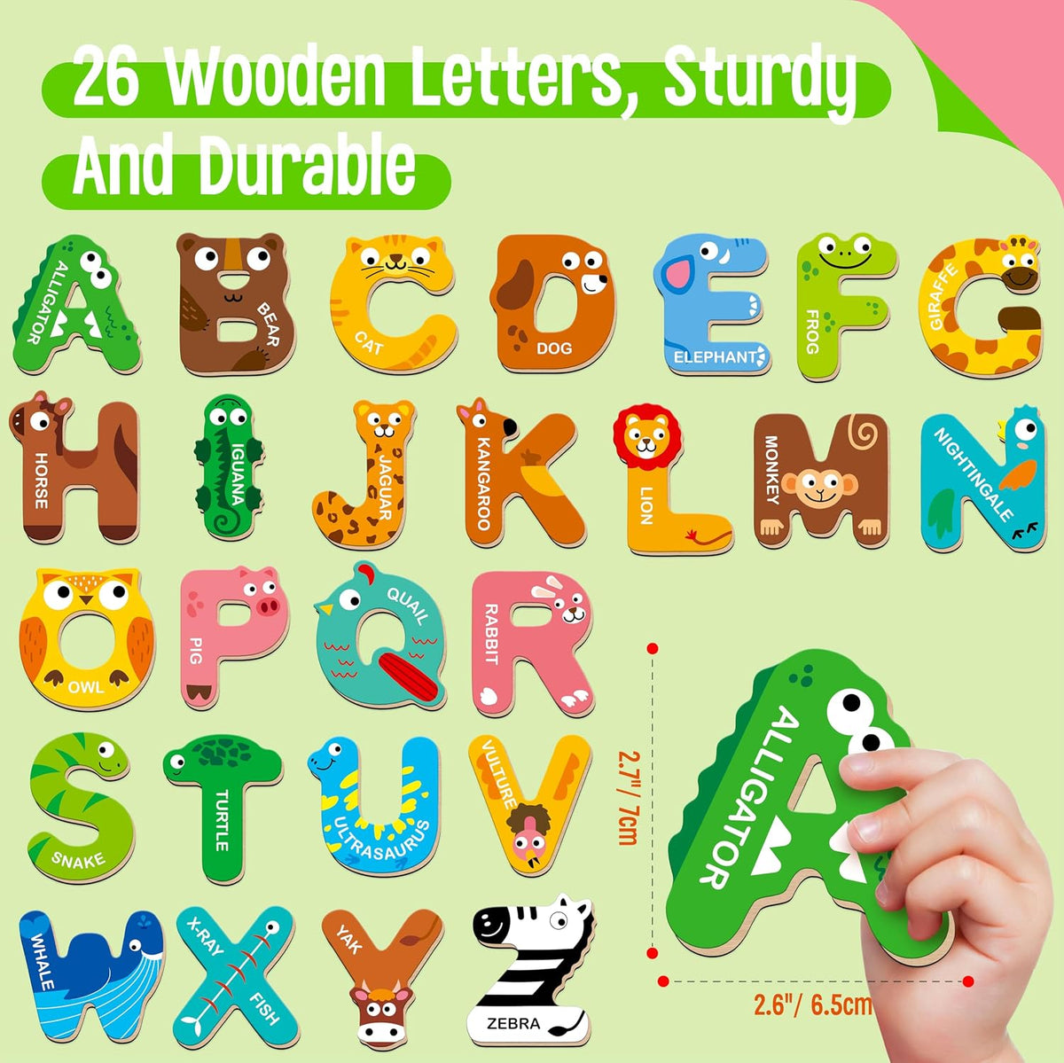 Large Size Magnetic Letters - 26 Magnetic Wooden Letters - image 2